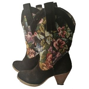 Tapestry Cowgirl Boots